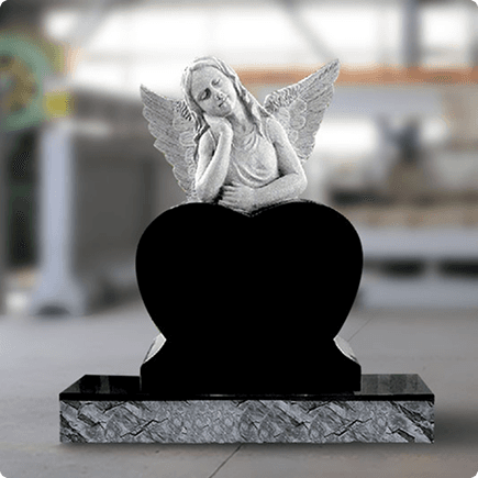 Balck Granite Angel Headstone