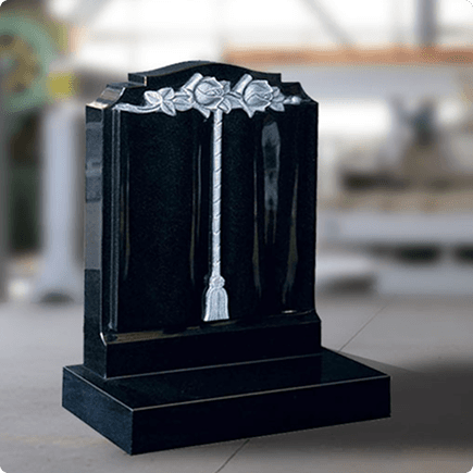 Balck Granite Book Headstone