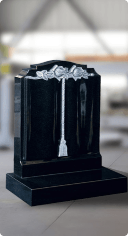 Balck Granite Book Headstone