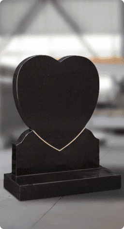Balck Granite Heart Headstone