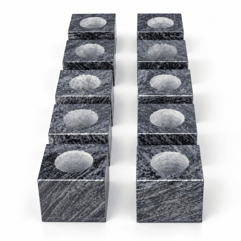 Square Vases Jet Black