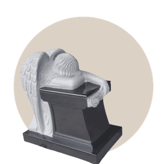 Black granite kneeling Angel thumbnail