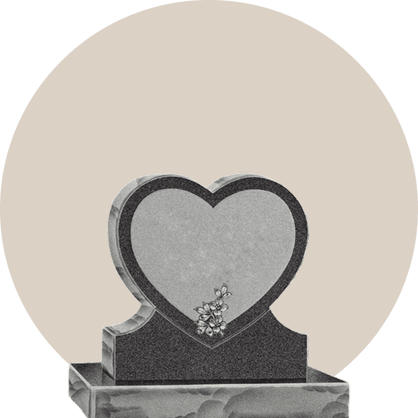 Brown Granite Heart Headstone