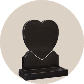 Black Granite Heart Headstone thumbnail