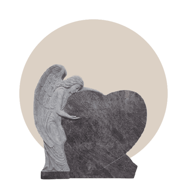 Bahama Blue Leaning Angel Headstone