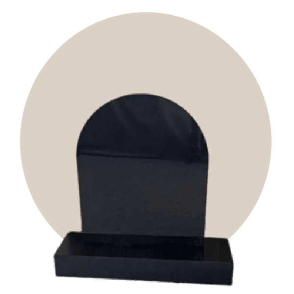 Black Granite Half Round Headstone
