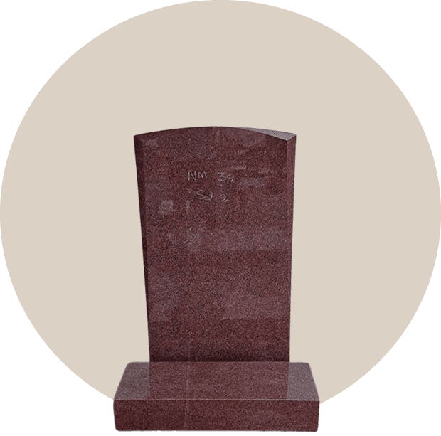Red Granite Serpentine Headstone