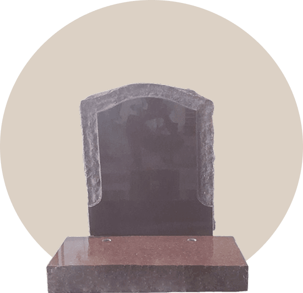 Hand Pitched Red Granite Ogee Top Headstone