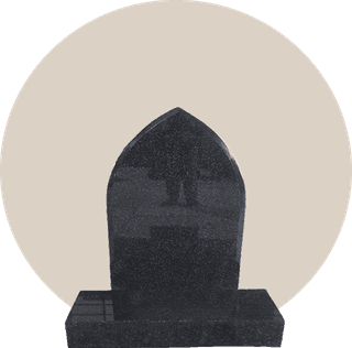 Polished Black Granite Classic Gothic Top Headstone thumbnail