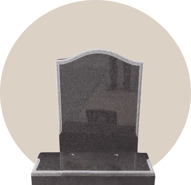 Black Granite Ogee Headstone With Moulding