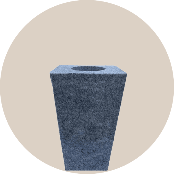 Grey Granite Tapered Memorial Vases
