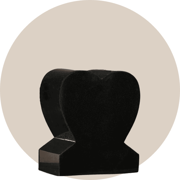Black Granite Heart Memorial Vases