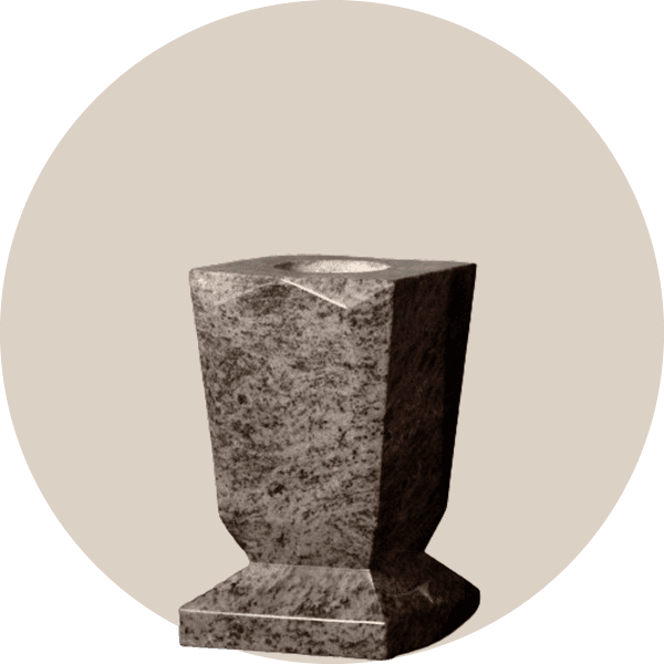 Beveled Bahama Blue Granite Memorial Vases