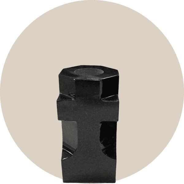 Black Granite Cross Memorial Vases