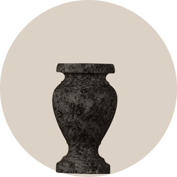 Traditional Turned Bahama Blue Granite Memorial Vases