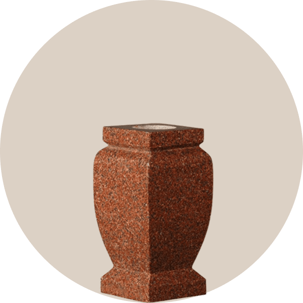 Indian Red Classic Granite Memorial Vases