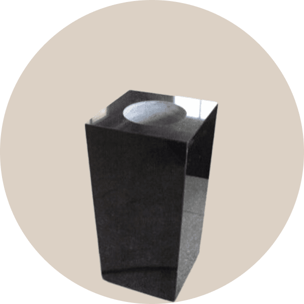 Square Black Granite Memorial Vases