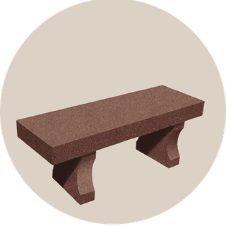 Red Granite Memorial Bench With Flat Seat Harp Legs thumbnail