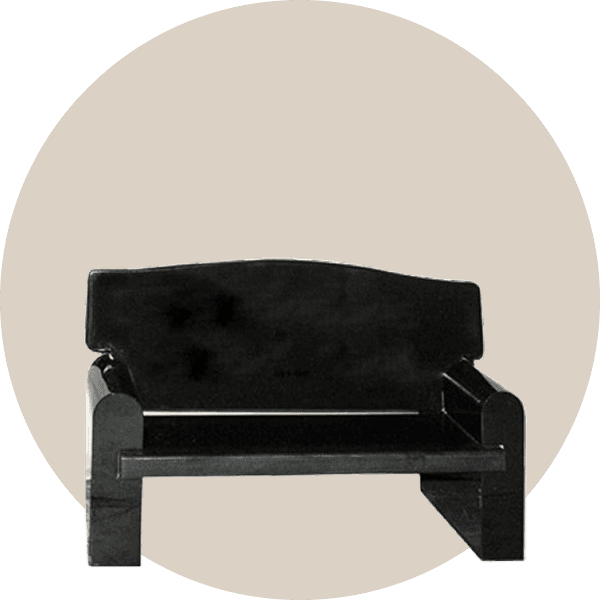 Black Granite Couch Memorial Bench