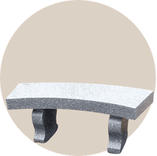 Memorial Bench with Curved Seat and Harp Legs thumbnail