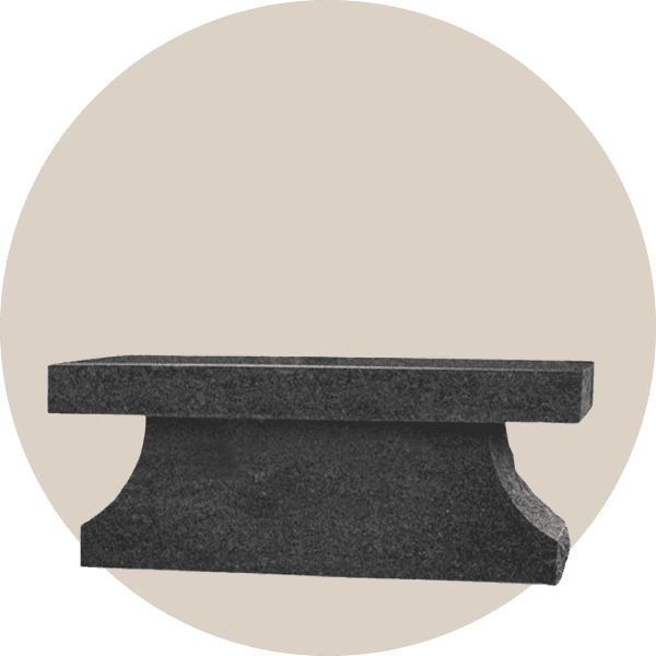 Black Granite Pedestal Memorial Bench