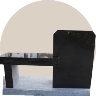 Black Granite Memorial Bench with One Side Tablet thumbnail