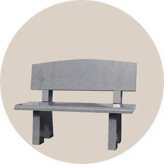 Grey Granite Memorial Bench With Oval Back thumbnail