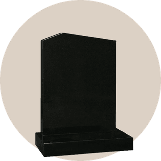 Polished Black Granite Offset Peon Top Headstone thumbnail