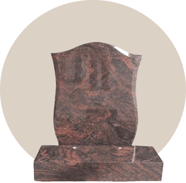 Polished Ogee Top Indian Aurora Headstone