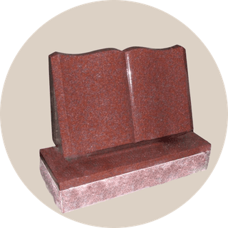 Red Granite Open Book Headstone thumbnail