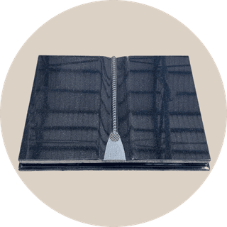 Black Granite Open Book Headstone thumbnail