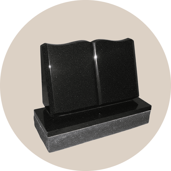 Red Granite Open Book Headstone