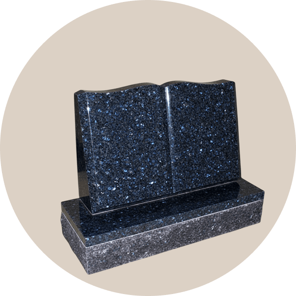 Red Granite Open Book Headstone