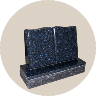 Red Granite Open Book Headstone thumbnail