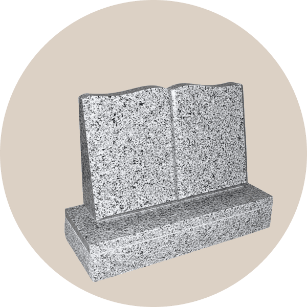 Red Granite Open Book Headstone