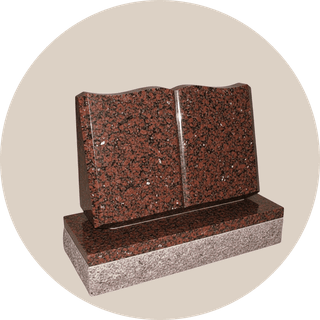 Red Granite Open Book Headstone thumbnail