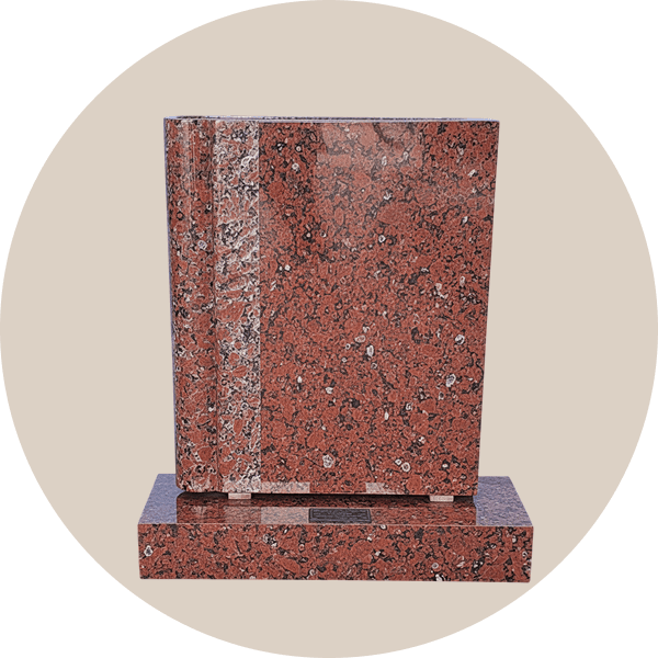 Closed Book With Spine Headstone Memorial