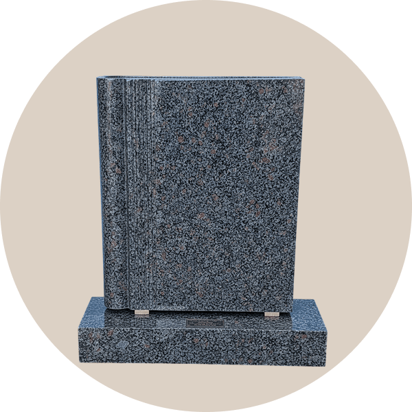Closed Book With Spine Headstone Memorial