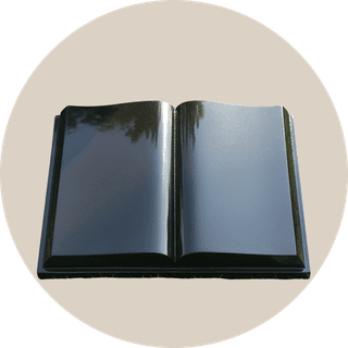 Black Granite Open Book Headstone thumbnail