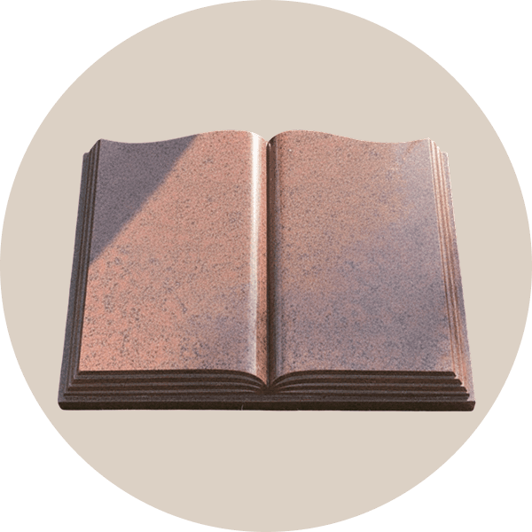Black Granite Open Book Headstone