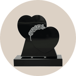 Rose Carved Double Heart Headstone thumbnail