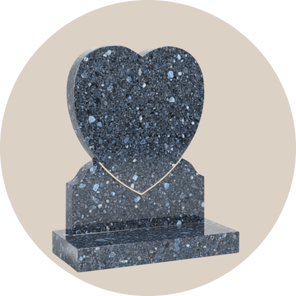 Black Granite Heart Headstone