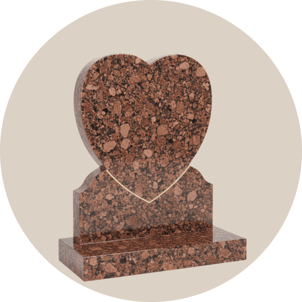 Black Granite Heart Headstone