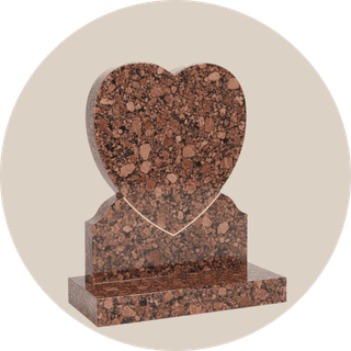 Black Granite Heart Headstone thumbnail