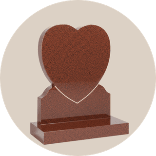 Black Granite Heart Headstone thumbnail