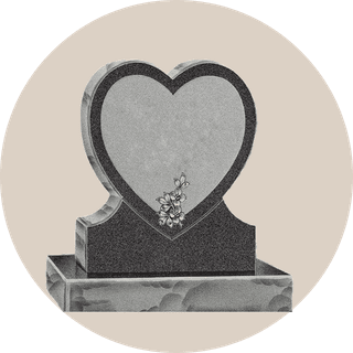 Brown Granite Heart Headstone thumbnail