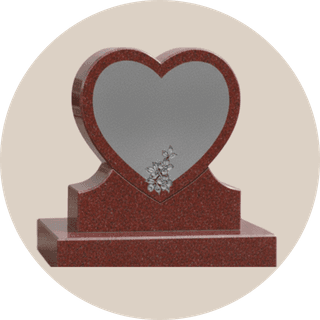 Brown Granite Heart Headstone thumbnail