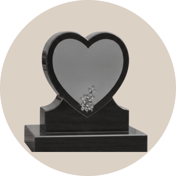 Brown Granite Heart Headstone