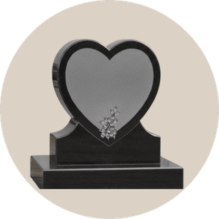 Brown Granite Heart Headstone thumbnail