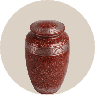 Floral Engraved Black Granite Cremation Urn thumbnail